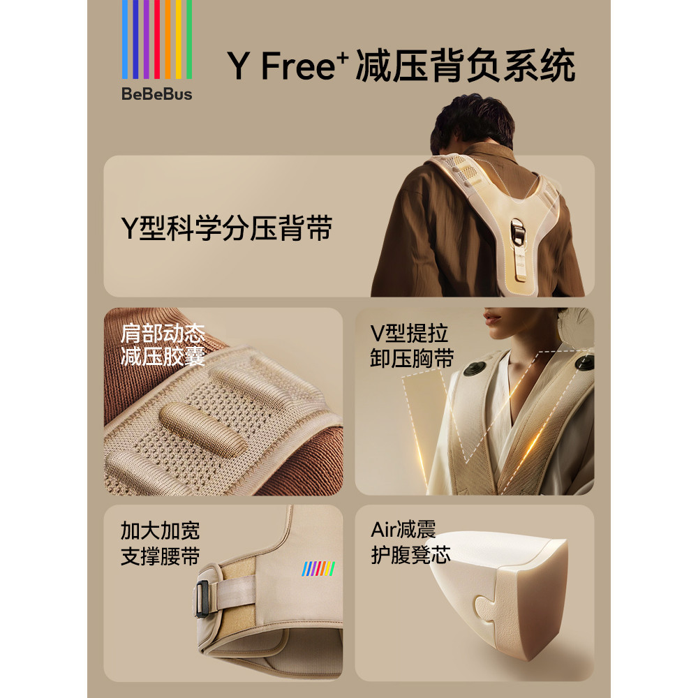 โปรโมชั่น 618 BeBus Air Cushion Decompression YShaped เอวสตูลเป้อุ้มเด็ก TwoinOne Breathable Baby Handy Tool
