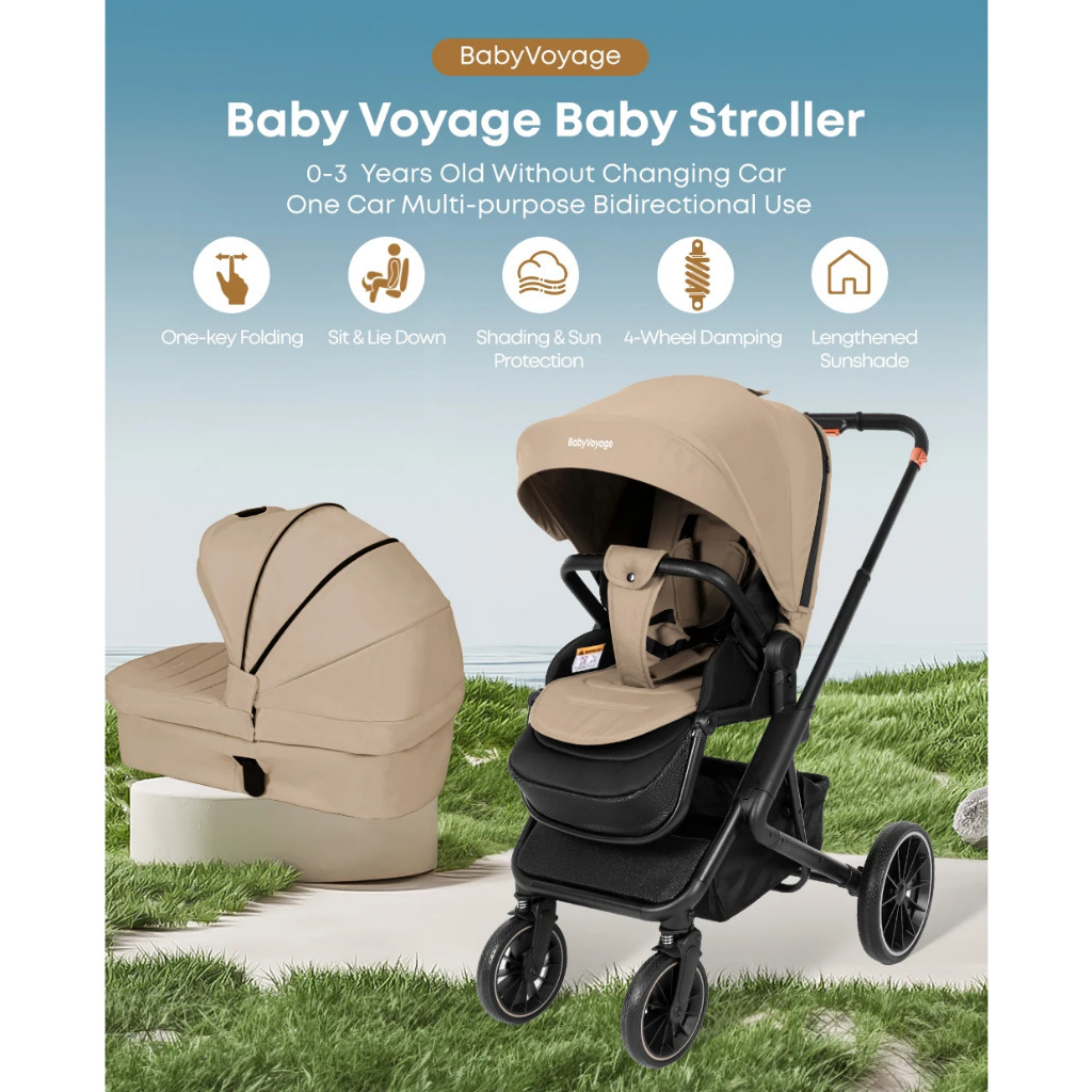 รถเข็นเด็ก 2ใน1 พับระบบการเดินทางรถเข็นเด็กพับ รถเข็นเด็ก ภูมิทัศน์สูงกรอบอลูมิเนียมทารกแรกเกิดรถเข็นเด็ก 04 ปี