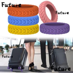 อนาคต8ชิ้นเซ็ตกระเป๋าเดินทางล้อรองเท้าลดล้อสวมใส่ซิลิโคนกระเป๋าเดินทางล้อป้องกันที่มีเสียงเงียบลดเสียงรบกวนรถเข็นกล่องล้อปก