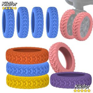 กีกี้ฟอร์ 8ชิ้นเซ็ตกระเป๋าเดินทางล้อป้องกันลดล้อสวมใส่กระเป๋าเดินทางอะไหล่เพลากระเป๋าเดินทางล้อรองเท้าซิลิโคนเสียงเงียบรถเข็นกล่องล้อปก