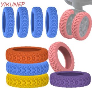 ใช่ 8ชิ้นเซ็ตกระเป๋าเดินทางล้อรองเท้าลดล้อสวมใส่ซิลิโคนกระเป๋าเดินทางล้อฝาครอบป้องกันลดเสียงรบกวนที่มีเสียงเงียบรถเข็นกล่องล้อปก