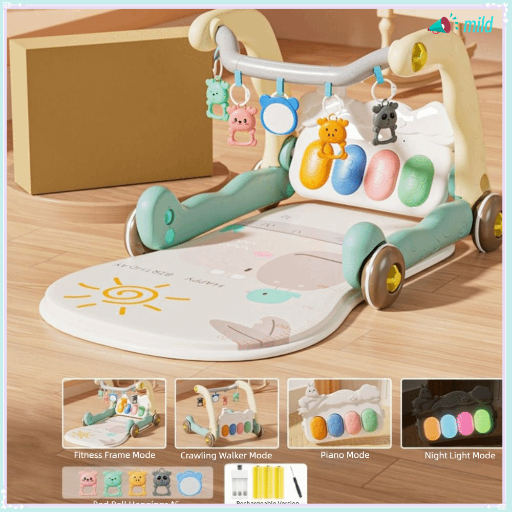 MILD Baby Piano Fitness FrameMultiFunctional Pedal Game Pad Early Education ของเล่นกิจกรรมน่ารัก Walker การศึกษาเหยียบเปียโนฟิตเนส Rack 0 ถึง 3 เดือน