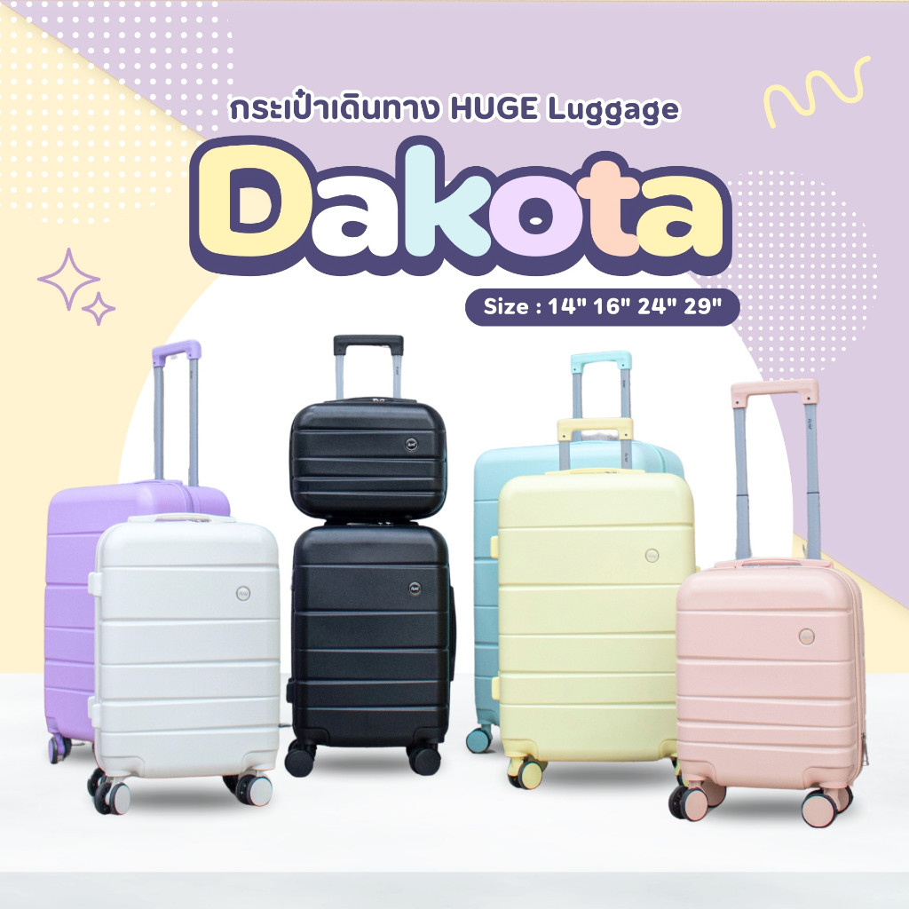 HUGE กระเป๋าเดินทาง กระเป๋าล้อลาก รุ่น Dakota ดีไซน์ทันสมัย มี6สี 5ขนาด ล็อค3รหัส ล้อหมุน360องศา