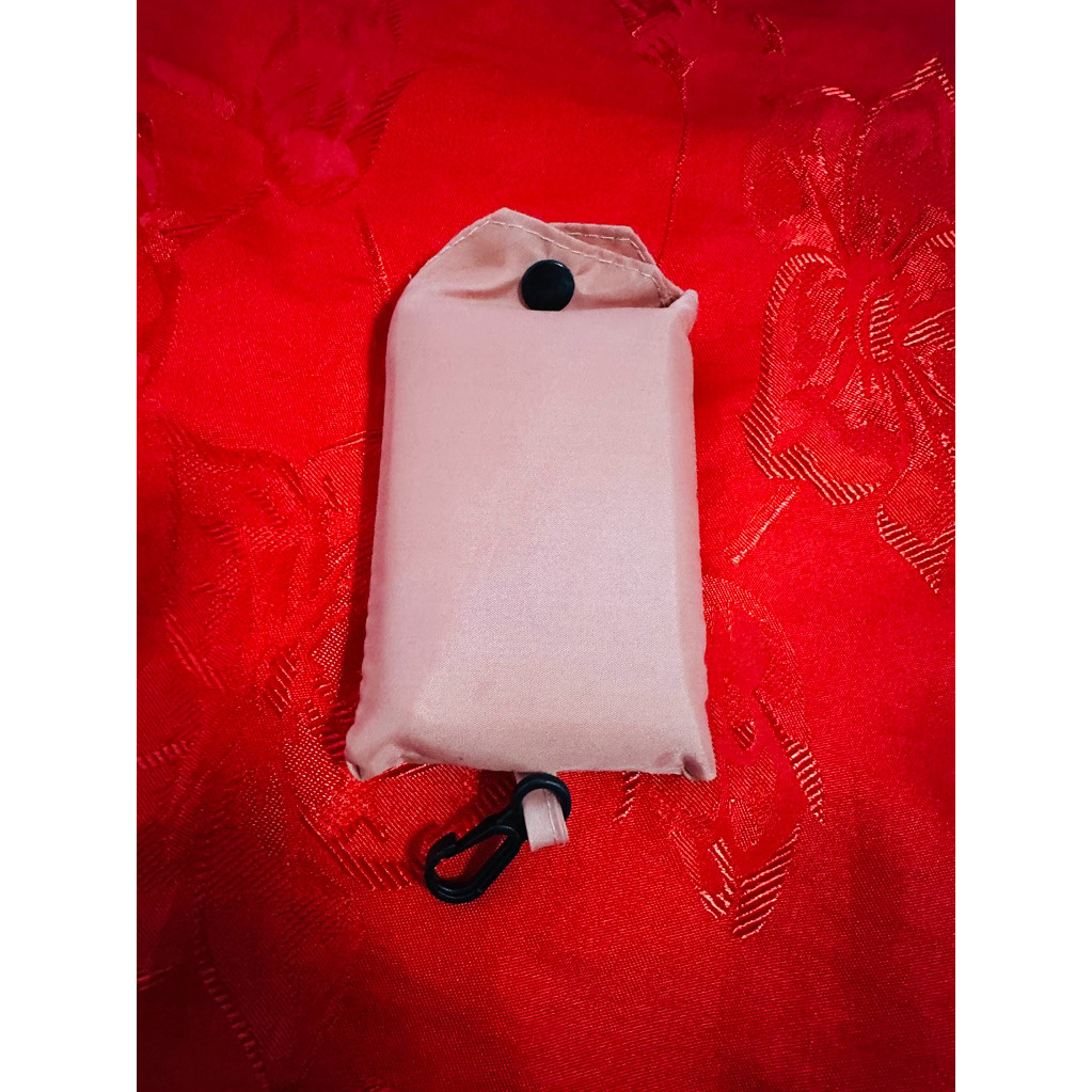 กระเป๋าใส่ของพับเก็บได้พกพาสีส้มพาสเทล