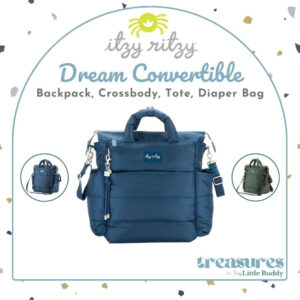 Itzy Ritzy Dream Convertible Multi Function Diaper Bag Puffer Crossbody Shoulder Tote Travel