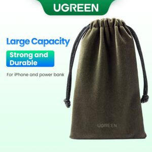 Ugreen กระเป๋าหูรูด ขนาด 12 19 ซม สาหรับเก็บแบตเตอรี่สารอง ขนาดใหญ่