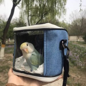 คลังสินค้าพร้อม กระเป๋า Messenger ระบายอากาศ Parrot Tiger Skin Xuanfeng Nest Peony ภาพโปร่งใส Takeaway Cage Outing Bag Four Seasons Portable Bird