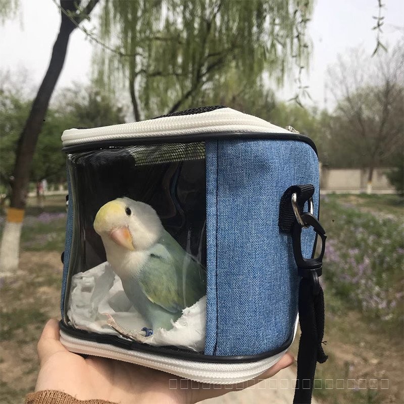 คลังสินค้าพร้อม กระเป๋า Messenger ระบายอากาศ Parrot Tiger Skin Xuanfeng Nest Peony ภาพโปร่งใส Takeaway Cage Outing Bag Four Seasons Portable Bird