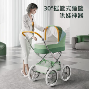 Pamobabe Baby รถเข็นเด็กยุโรป Royal รถเข็นเด็กภูมิทัศน์สูง รถเข็นเด็กสองทางสามารถนั่งนอนได้