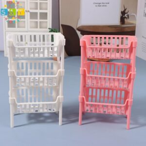 ST 112 Dollhouse Mini Food ตะกร้าเก็บผลไม้ตุ๊กตา House Stackable ตะกร้าอุปกรณ์ตกแต่งตุ๊กตา th