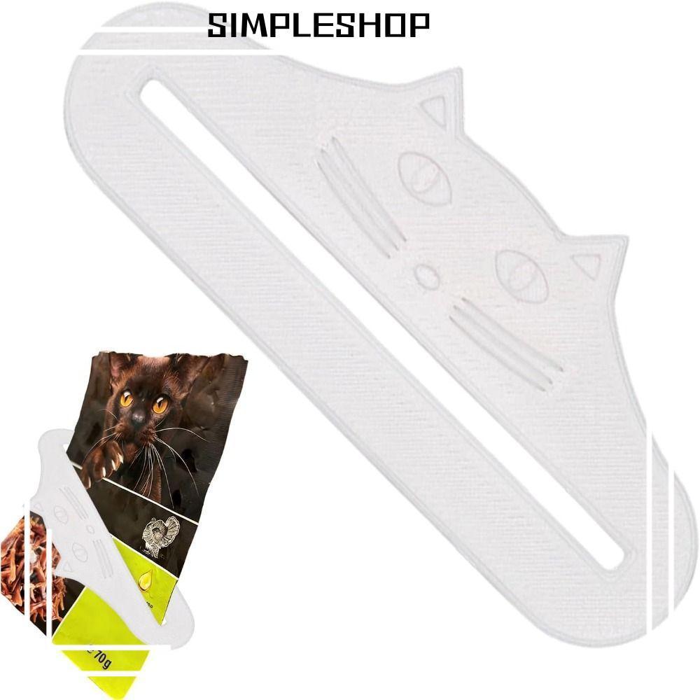 SIMPLESHOP Cat Treat Squeezer Cat Shape Waterproof Cat Treat Feeder SpoonReusable Squeezer อาหารแมวแบบปรับได้กระเป๋า Squeezer Meat Sauce Pack