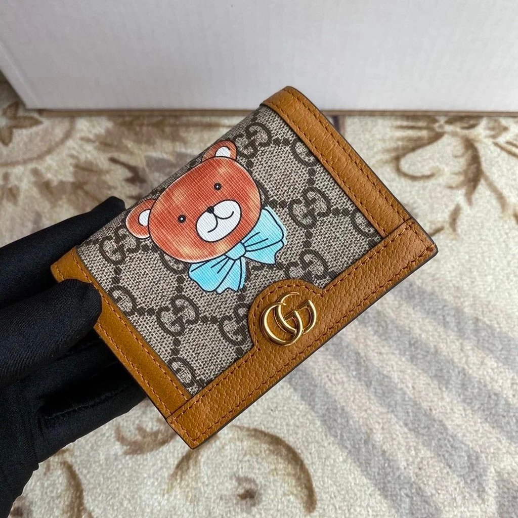 G Home Original Leather 21 รูปแบบใหม่ Teddy Bear Series Wallet Folding Bag654541