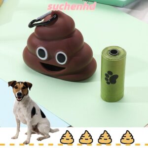 SUCHENHD Poop Bag Fecal Shape Poop Pouch เครื่องมือทาความสะอาด Carrier Holder อุปกรณ์สาหรับสัตว์เลี้ยง ถุงขยะ เครื่องจ่ายสุนัข