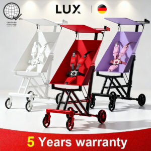 รถเข็นเด็ก รถเข็นเด็กพับได้ ปลอดภัยครบครัน พร้อมราวกันตกและเข็มขัดนิรภัย ล้อหน้าหมุนได้ 360