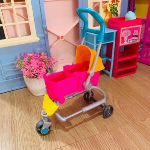 รถเข็นหมาBarbieมือสองน่ารักๆปรับที่นั่งเป็น2ที่นั่งได้