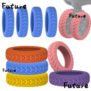 อนาคต8ชิ้นเซ็ตกระเป๋าเดินทางล้อรองเท้ากระเป๋าเดินทางอะไหล่เพลาลดล้อสวมใส่กระเป๋าเดินทางล้อป้องกันที่มีเสียงเงียบซิลิโคนรถเข็นกล่องล้อปก