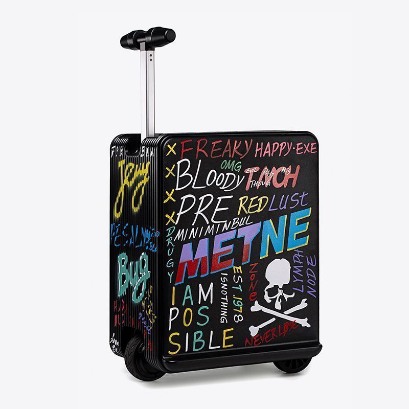 เล่นแสดง Graffiti น้าหนักเบา Retractable Travel 67 ซมกระเป๋าเดินทางไฟฟ้าขี่จักรยาน Travel Boarding กรณีสมาร์ท q
