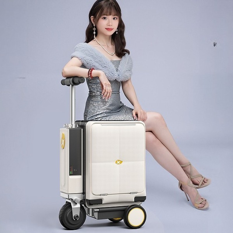 ชาร์จขี่จักรยานขึ้นเครื่อง 67 ซมความจุขนาดใหญ่สมาร์ทกระเป๋าเดินทางไฟฟ้าที่ถอดออกได้ล้อสมาร์ทรถเข็นไฟฟ้ากรณี