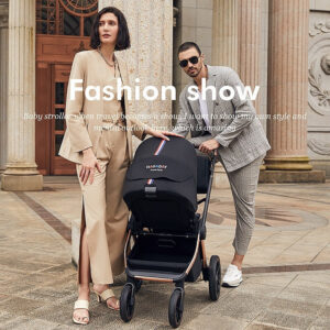 ดาเนินการด้วยตนเอง วันฮากาเดย์ รถเข็นเด็กวันฮากานะสามารถนั่งนอนได้สองทางน้าหนักเบาปุ่มเดียวพับภูมิทัศน์สูง