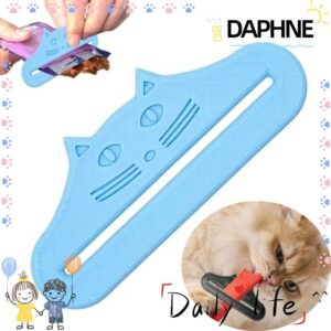 DAPHNE Cat Treat Feeder ช้อน Cat Shape Reusable Cat Treat Squeezer แบบพกพาเครื่องมือปรับกันน้าอาหารแมวกระเป๋า Squeezer สาหรับแมวอาหารสัตว์เลี้ยงเหลว