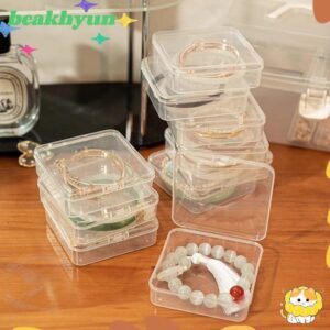 กล่องสร้อยข้อมือ 1 ชิ้น ฝาครอบพลิกเดสก์ท็อปกล่องเก็บเครื่องประดับ กันฝุ่นเครื่องใช้ในบ้านพลาสติกใส