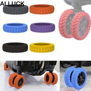 ทั้งหมด 8ชิ้นเซ็ตกระเป๋าเดินทางล้อป้องกันลดล้อสวมใส่ที่มีเสียงเงียบกระเป๋าเดินทางล้อรองเท้าลดเสียงรบกวนซิลิโคนรถเข็นกล่องล้อปก