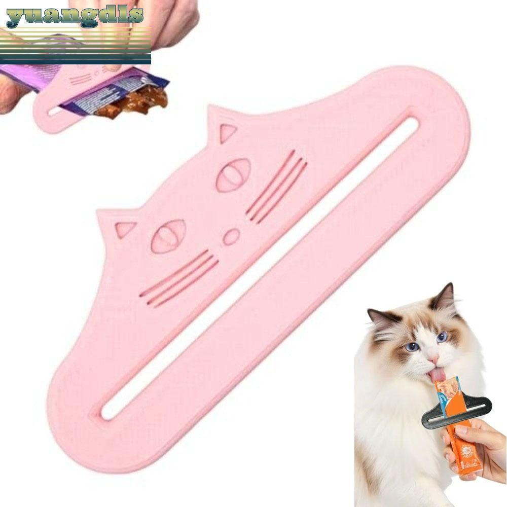 YUANG Cat Treat Squeezer Cat Shape กันน้า Cat Treat Feeder ช้อน Multifunctional ปรับReusable บีบเครื่องมืออาหารแมวกระเป๋า Squeezer ซอสเนื้อแพ็ค