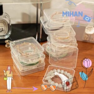 มิฮัน กล่องเก็บเครื่องประดับ1ชิ้นกล่องใส่สร้อยข้อมือเครื่องใช้ในบ้านแบบใสพลาสติกฝาพับขนาดเล็กกันฝุ่น