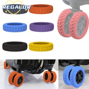 REGALOR0G 8 ชิ้นเซ็ตกระเป๋าเดินทางล้อป้องกันกระเป๋าเดินทางอะไหล่เพลาลดล้อกระเป๋าเดินทางล้อรองเท้าเสียงเงียบลดเสียงรบกวนรถเข็นกล่องล้อฝาครอบ