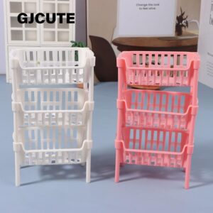 GJCUTE 112 Dollhouse Mini อาหารผลไม้ตะกร้าเก็บตุ๊กตา House Staable ตะกร้าตุ๊กตาตกแต่งอุปกรณ์เสริม WTD