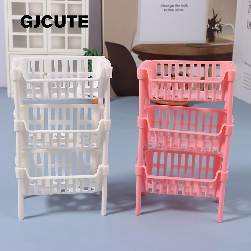 GJCUTE 112 Dollhouse Mini อาหารผลไม้ตะกร้าเก็บตุ๊กตา House Staable ตะกร้าตุ๊กตาตกแต่งอุปกรณ์เสริม WTD