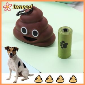 INNEED สัตว์เลี้ยงถุงขยะตู้กล่องเก็บถุงขยะอุจจาระรูปร่าง Poop กระเป๋า Excrement อุปกรณ์สาหรับสัตว์เลี้ยงเครื่องจ่ายสุนัข