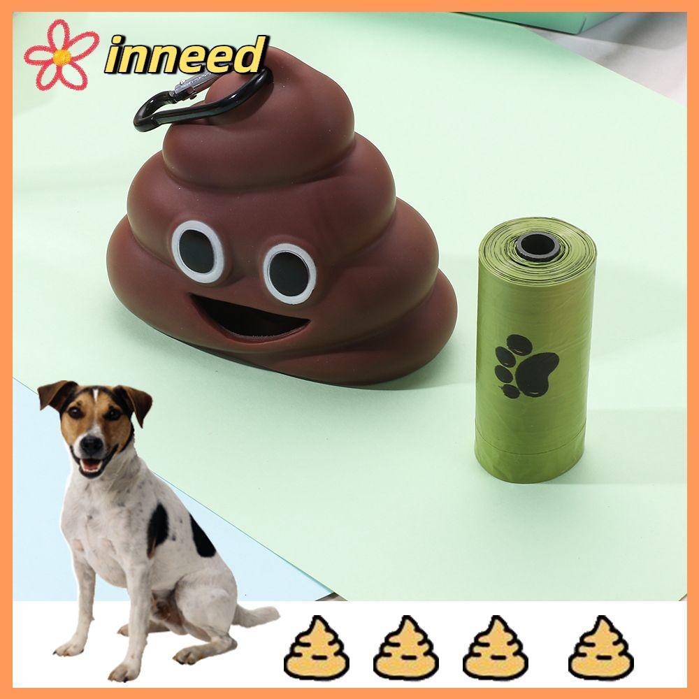 INNEED สัตว์เลี้ยงถุงขยะตู้กล่องเก็บถุงขยะอุจจาระรูปร่าง Poop กระเป๋า Excrement อุปกรณ์สาหรับสัตว์เลี้ยงเครื่องจ่ายสุนัข