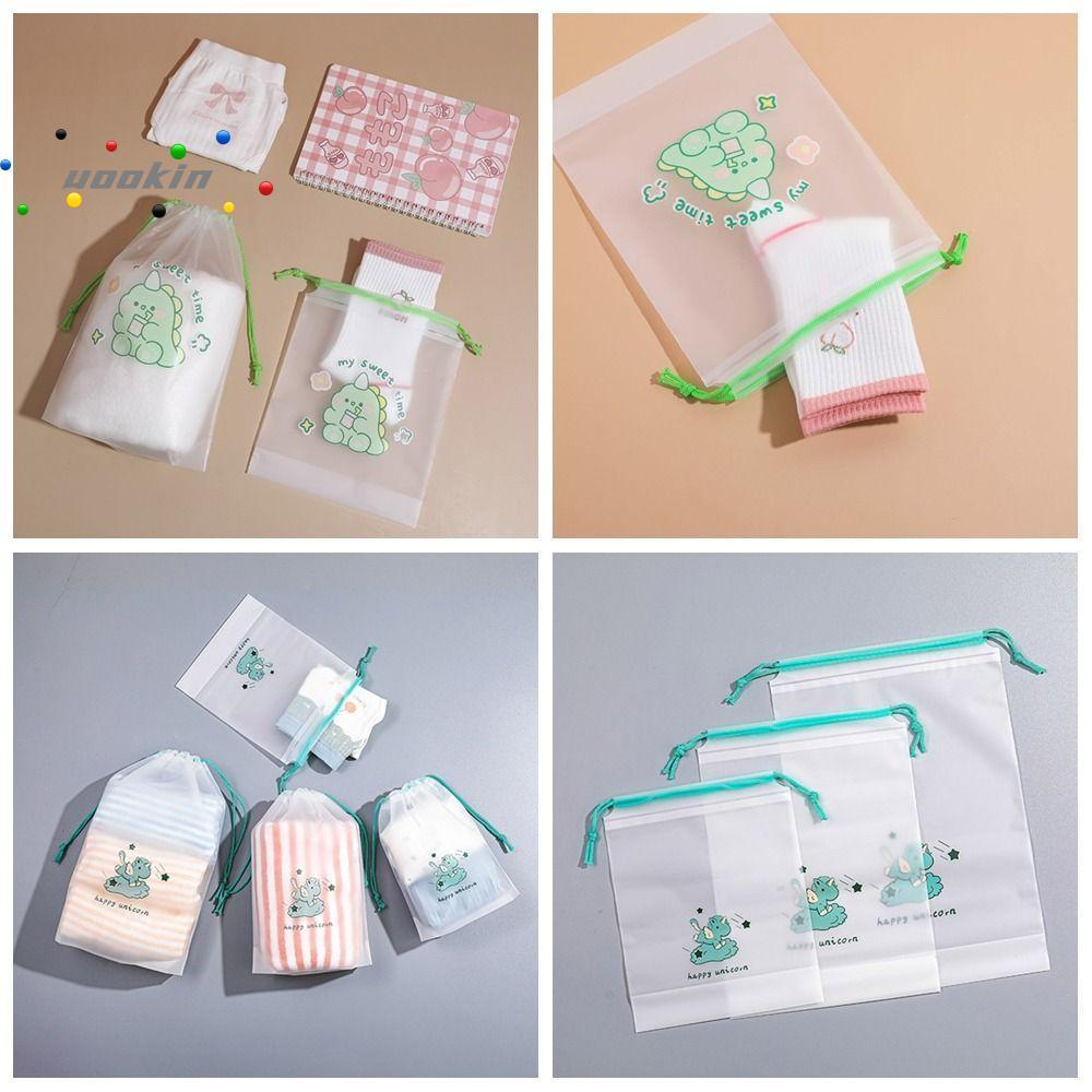 UOOKIN Drawstring Bag PE DustProof Shoes Storage Bags Durable Matte Transparent Waterproof Hanging Bags กระเป๋าเดินทาง Sorting Package Outdoor TravelBusness Trip