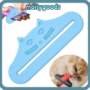 โมลี่เอชดี ไม้บีบรักษาแมวช้อนป้อนขนมแมวแบบใช้ซ้าได้กันน้าแบบพกพาปรับรูปร่างแมวเครื่องมือบีบถุงอาหารบีบเนื้อซอสแพ็ค