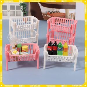 yingrans 112 Dollhouse Mini Food ตะกร้าเก็บผลไม้ตุ๊กตา House Staable ตะกร้าอุปกรณ์ตกแต่งตุ๊กตา TH