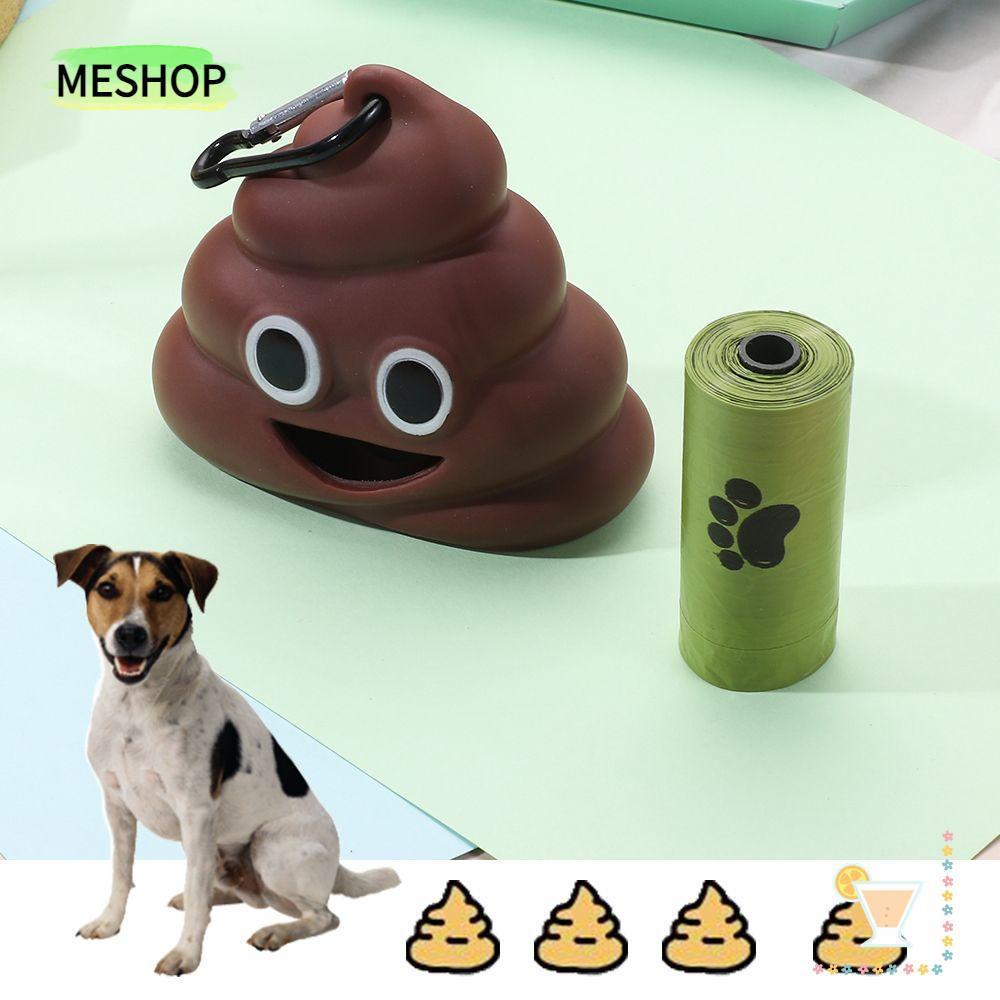 MESHOPTH เครื่องจ่ายถุงขยะสัตว์เลี้ยง Litter Picker Excrement รูปอุจจาระ ถุงขยะแบบพกพา อุปกรณ์สัตว์เลี้ยง เครื่องจ่ายสุนัข