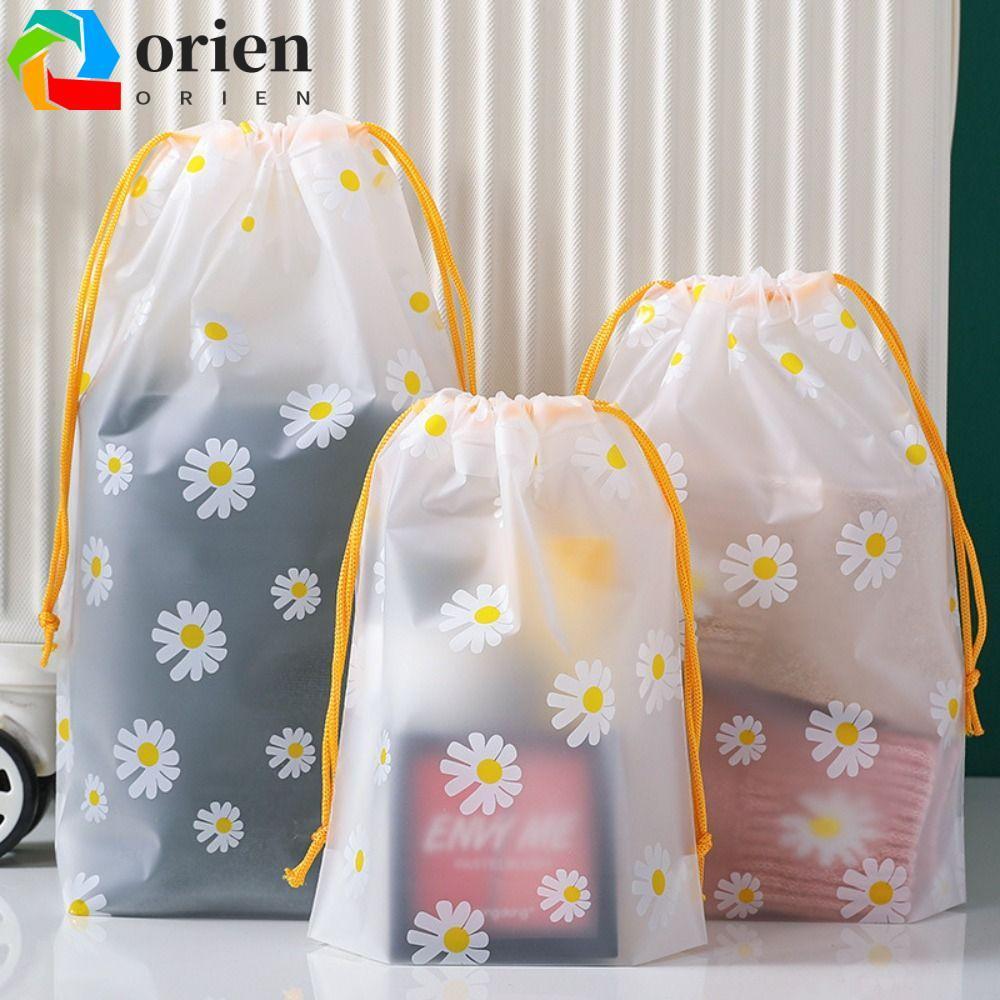 ORIEN ถุงเก็บรองเท้าโปร่งใสการ์ตูน Daisy Drawstring Bag เสื้อผ้าสร้างสรรค์ Classified Moistureproof Waterproof Travel Shoe Bag TravelBussity Trip