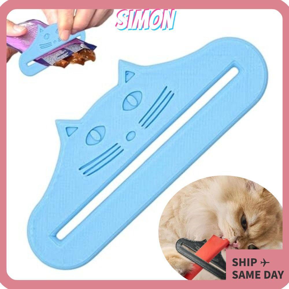 ช้อนป้อนขนมแมว SIMONที่คั้นขนมแมวแบบใช้ซ้าได้แบบปรับได้เครื่องมือบีบรูปแมวอเนกประสงค์เครื่องบีบขนมกันน้าแพ็คซอสเนื้อ