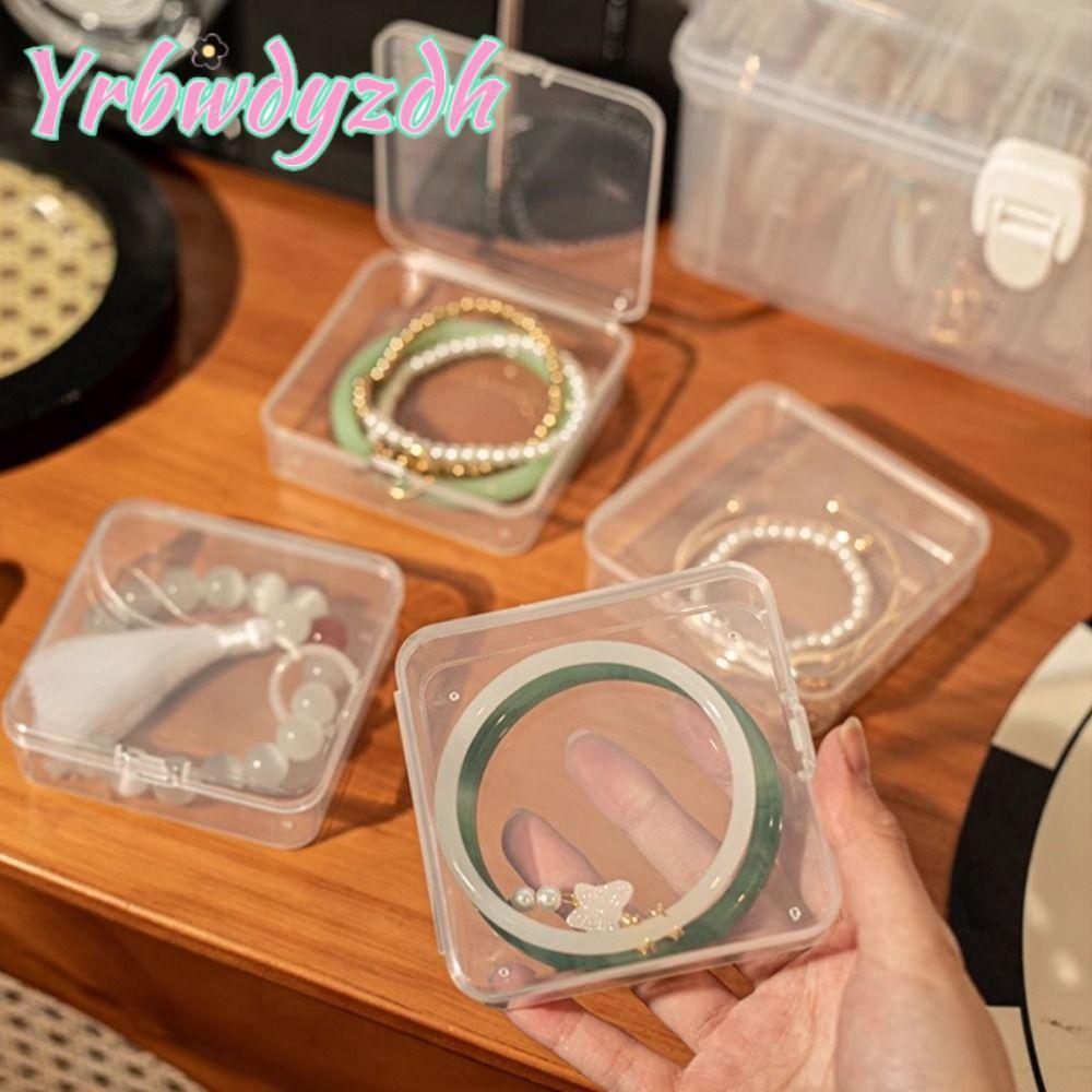 YRBWDYZDH 1ชิ้นกล่องสร้อยข้อมือสก์ท็อปการจัดเก็บกล่องเก็บเครื่องประดับใสฝาพับมินิเครื่องใช้ในบ้านพลาสติก