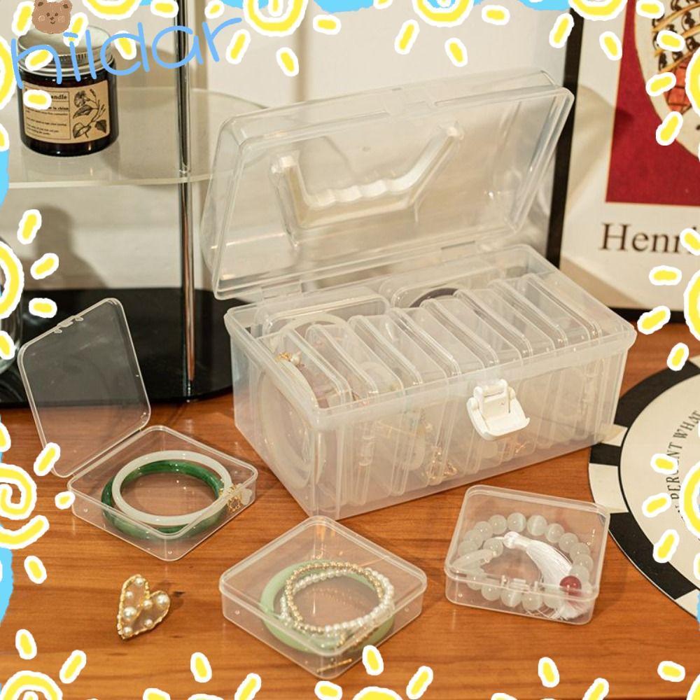 สวัสดี 1ชิ้น กล่องสร้อยข้อมือฝาพับกล่องเก็บเครื่องประดับโปร่งใสกันฝุ่นมินิเครื่องใช้ในบ้านพลาสติก