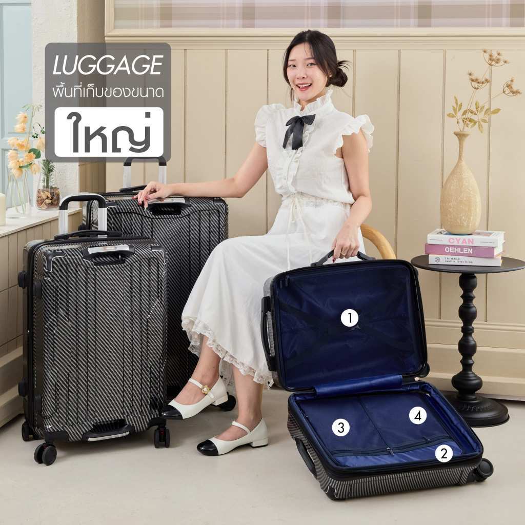 Suissewin กระเป๋าเดินทางล้อลาก TSA Lock Premiums Luxury Luggage เดินทางได้รอบโลก รุ่นW90