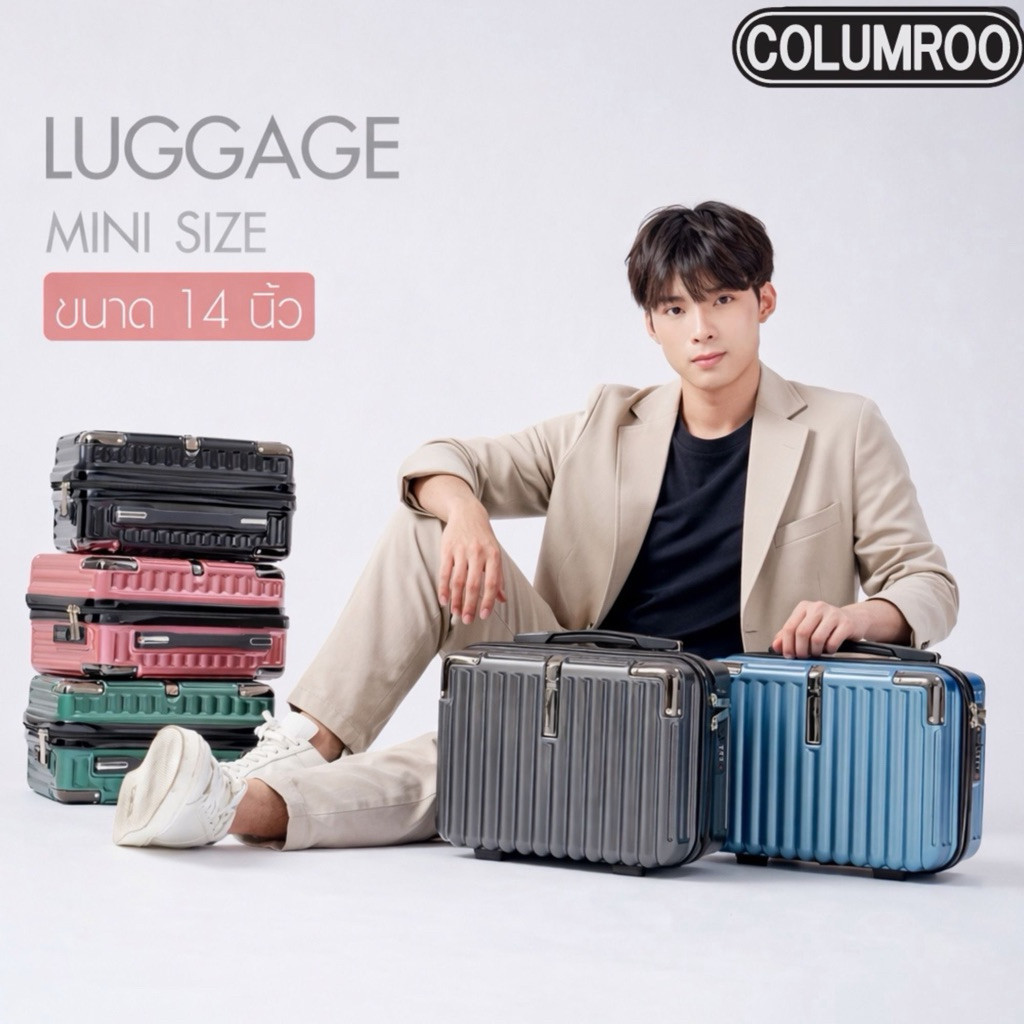 COLUMROO กระเป๋าเดินทางขนาดเล็ก 14 นิ้ว Mini luggage กระเป๋าเดินทางแบบถือ X15