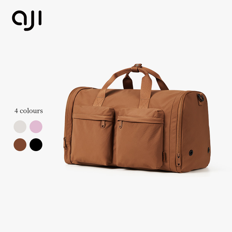 Aji กระเป๋าเดินทางแบบพับได้กันน้า ถุงออกกำลังกาย กระเป๋ากีฬา ความจุขนาดใหญ่พกพาบนกระเป๋าเดินทาง 32L