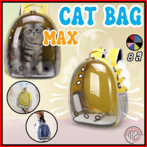 กระเป๋าแมว ใบใหญ่มาก กระเป๋าสะพายแมว ระบายอากาศได้ หน้าต่างกันสาด พับเก็บได้ เป้สัตว์เลี้ยง กระเป๋าสีขอบด้านข้าง