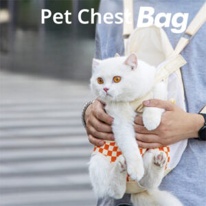 กระเป๋าเป้สะพายหลังสัตว์เลี้ยงแบบพกพาผ้าลินินผ้าฝ้ายหน้าอกกระเป๋าเป้สะพายหลังสี่ขั้นตอนกระเป๋า