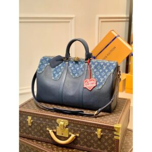 2022ต้นฤดูใบไม้ผลิสไตล์ใหม่ผ้ายีนส์สไตล์KE PALL BAND ULI RE 50Denimกระเป๋าเดินทางกระเป๋าถือความจุขนาดใหญ่กีฬาฟิตเนสแนะนารุ่นM45975