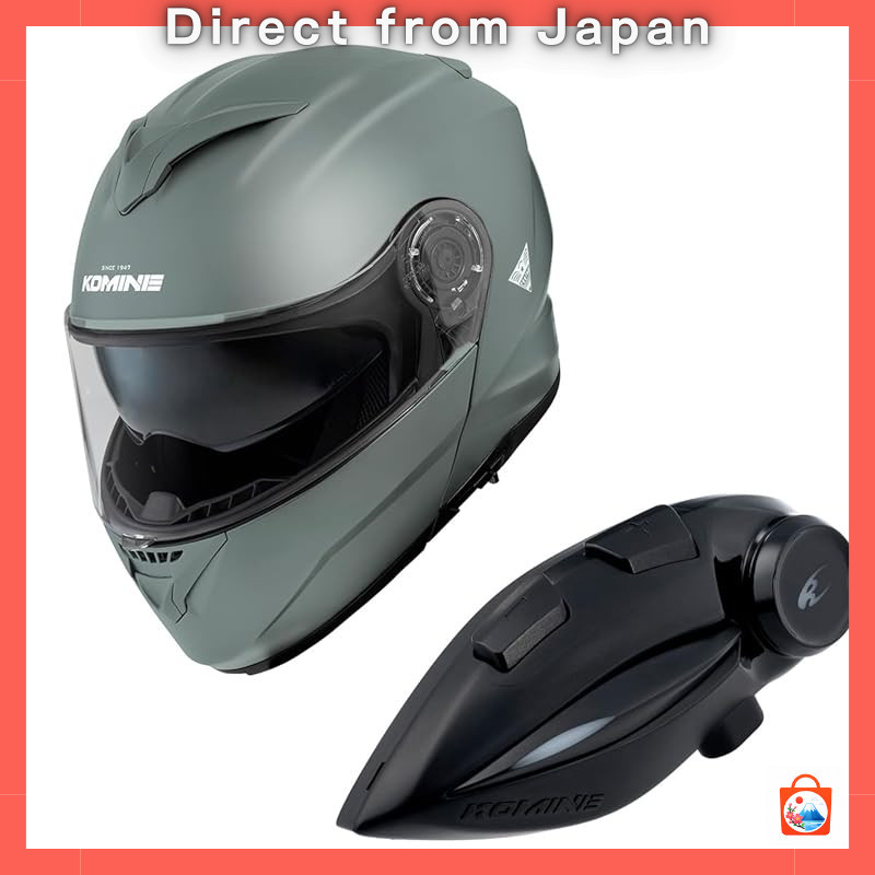 KOMINE HK171 FL Modular Helmet with KK902 Motorcycle Intercom and Replacement Accessories