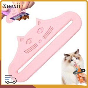 XUEXII Cat Treat Squeezer Cat Shape กันน้า Cat Treat Feeder ช้อน Multifunctional บีบเครื่องมือปรับนากลับมาใช้ใหม่อาหารแมวกระเป๋า Squeezer สาหรับแมวอาหารสัตว์เลี้ยงเหลว