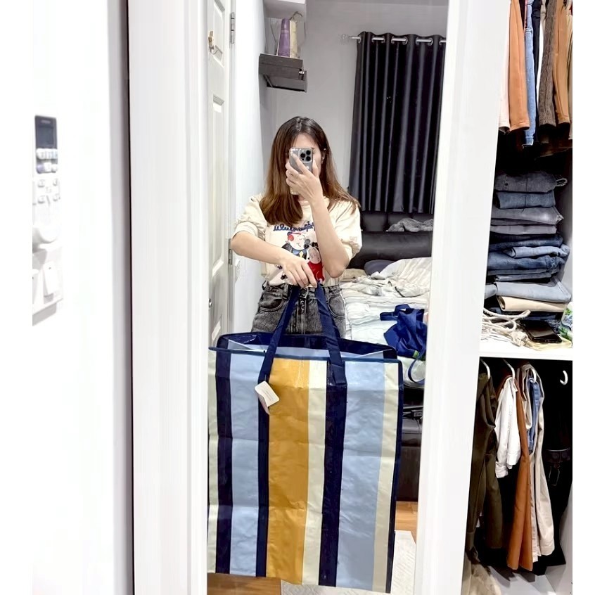 ถุงกระสอบอเนกประสงค์ไซส์ใหญ่พิเศษ รุ่นจัมโบ้ ใส่ผ้าห่ม ขนย้ายของ พร้อมหูหิ้ว